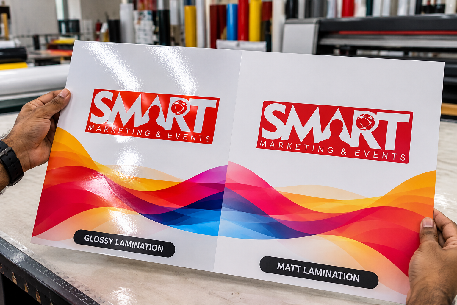 Vinyl matt and glossy lamination